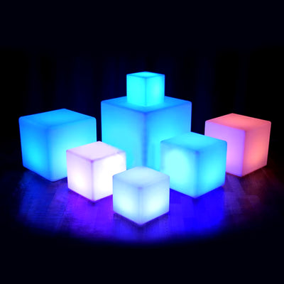 Glowing Cube Square Stool LED Light Cube Seat Chair Waterproof Rechargeable Lighting Sitting Stool Multipurpose Lighting K0AA